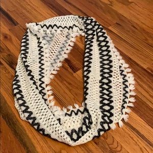 black and white infinity scarf